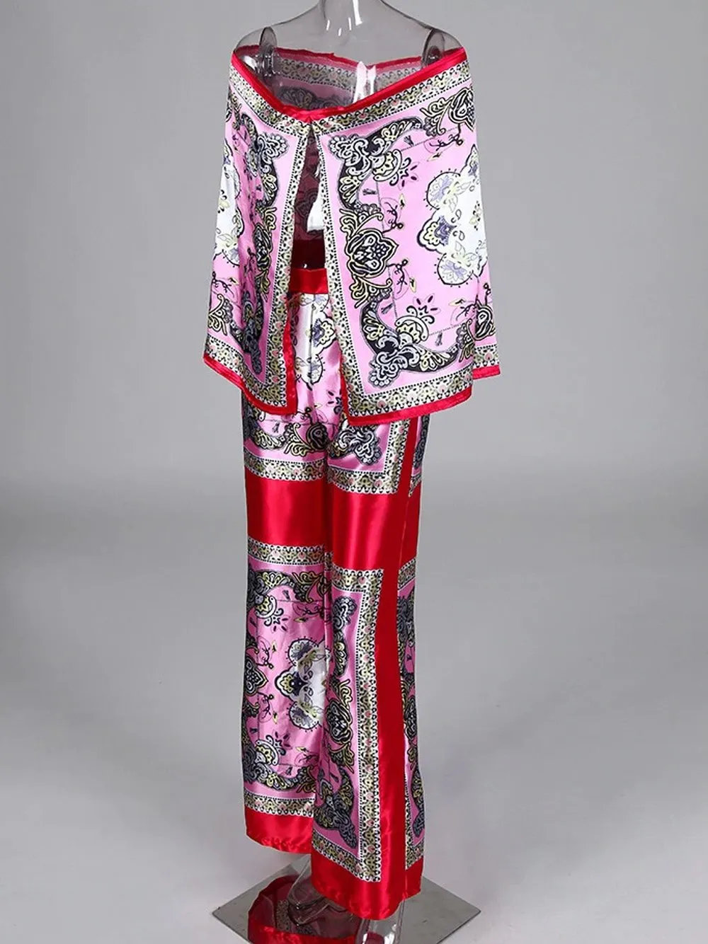 GF Cape & Pants Satin Set