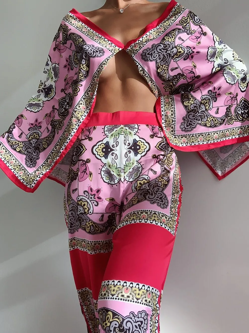 GF Cape & Pants Satin Set