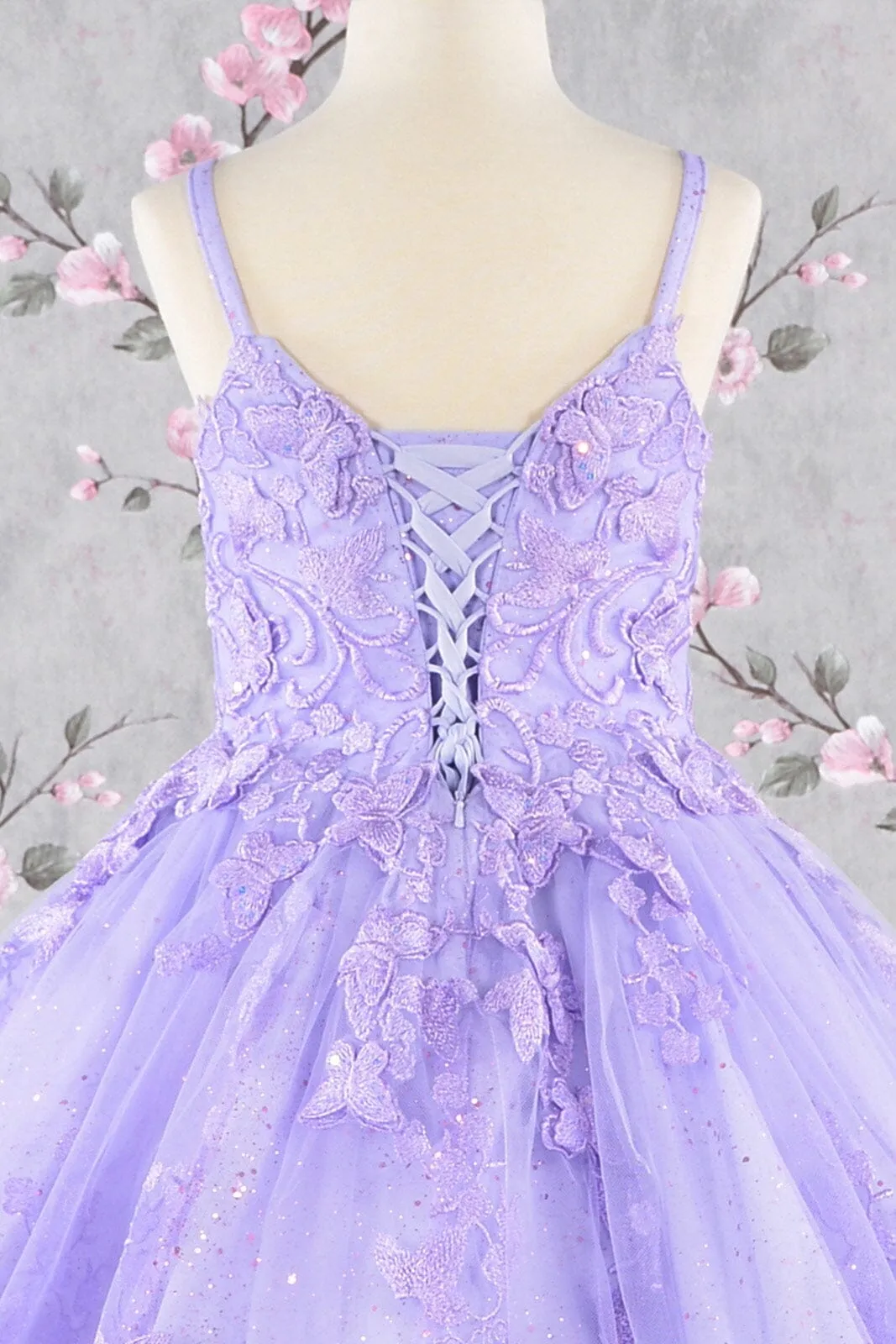 Girls 3D Butterfly Sleeveless Cape Gown by Elizabeth K GK114