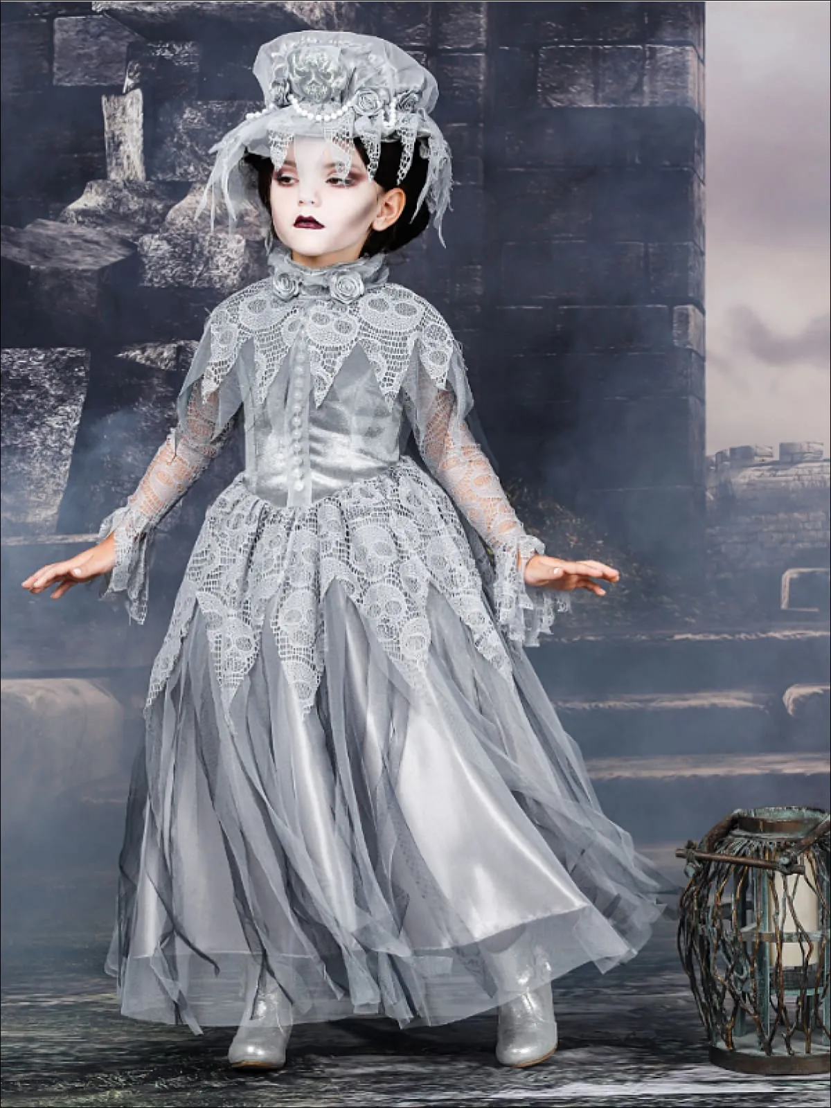 Girls Deluxe Haunted Victorian Ghost (Phantom) Halloween Costume