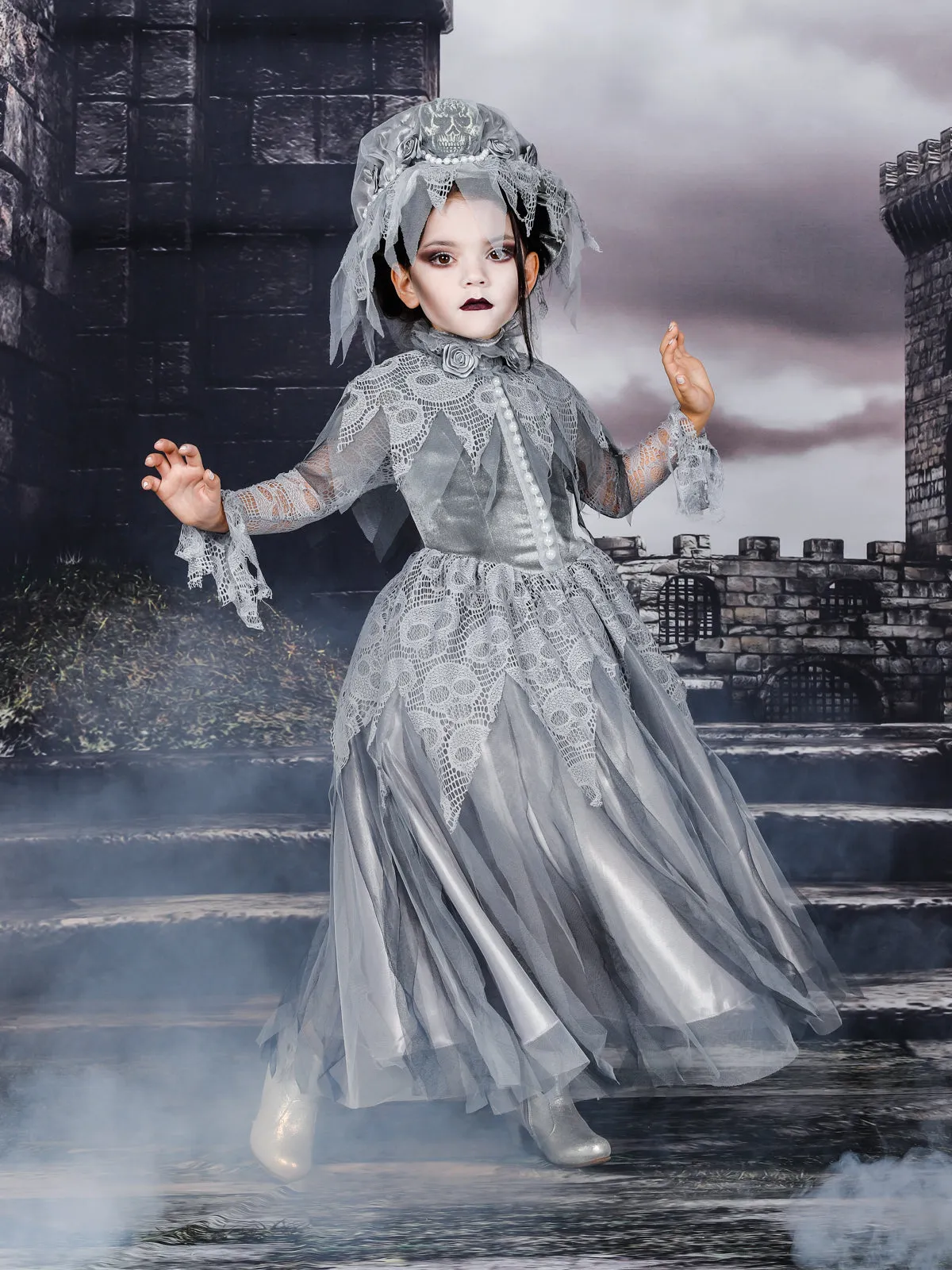 Girls Deluxe Haunted Victorian Ghost (Phantom) Halloween Costume