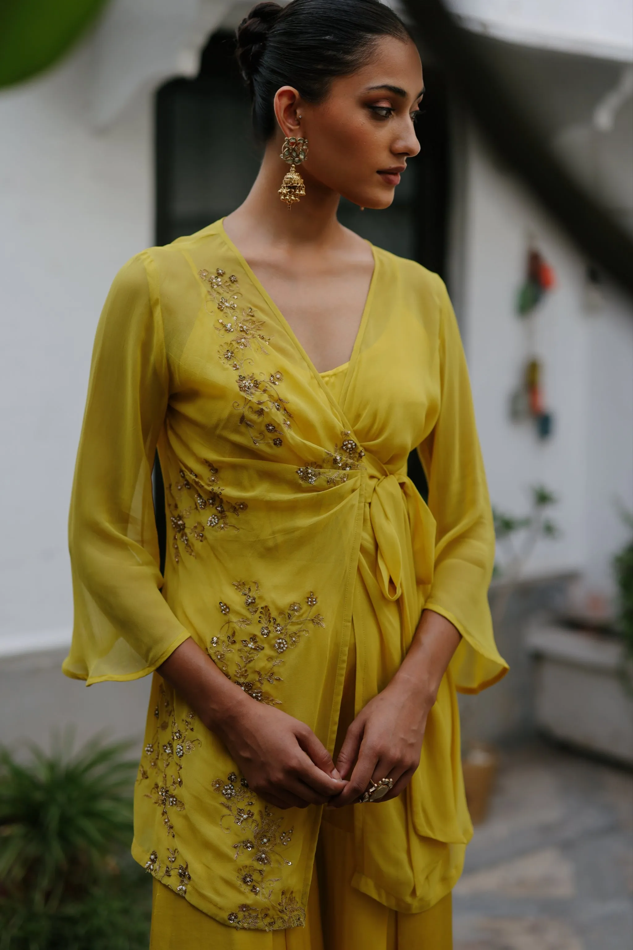 Golden Glow Embroidered Set