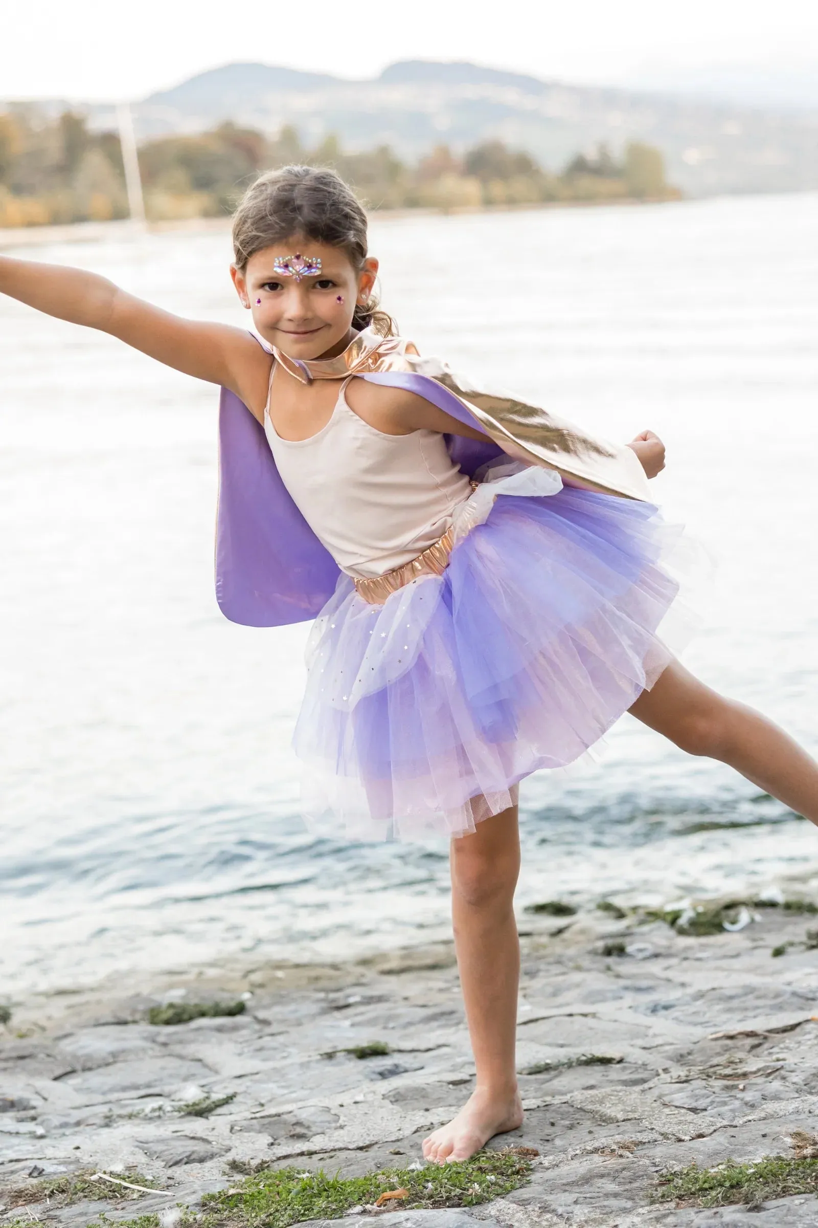 Great Pretenders Super-Duper Tutu/Cape/Mask Set - Rose Gold/Lilac