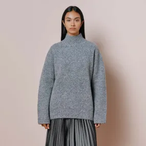 Grey Funnel Neck Jumper