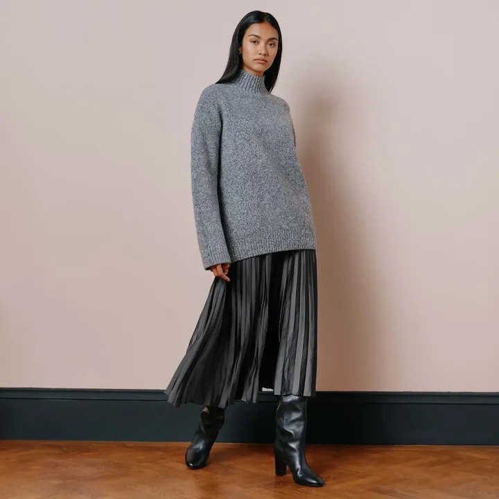 Grey Funnel Neck Jumper