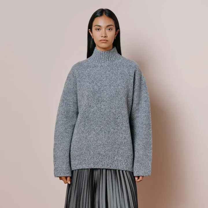 Grey Funnel Neck Jumper