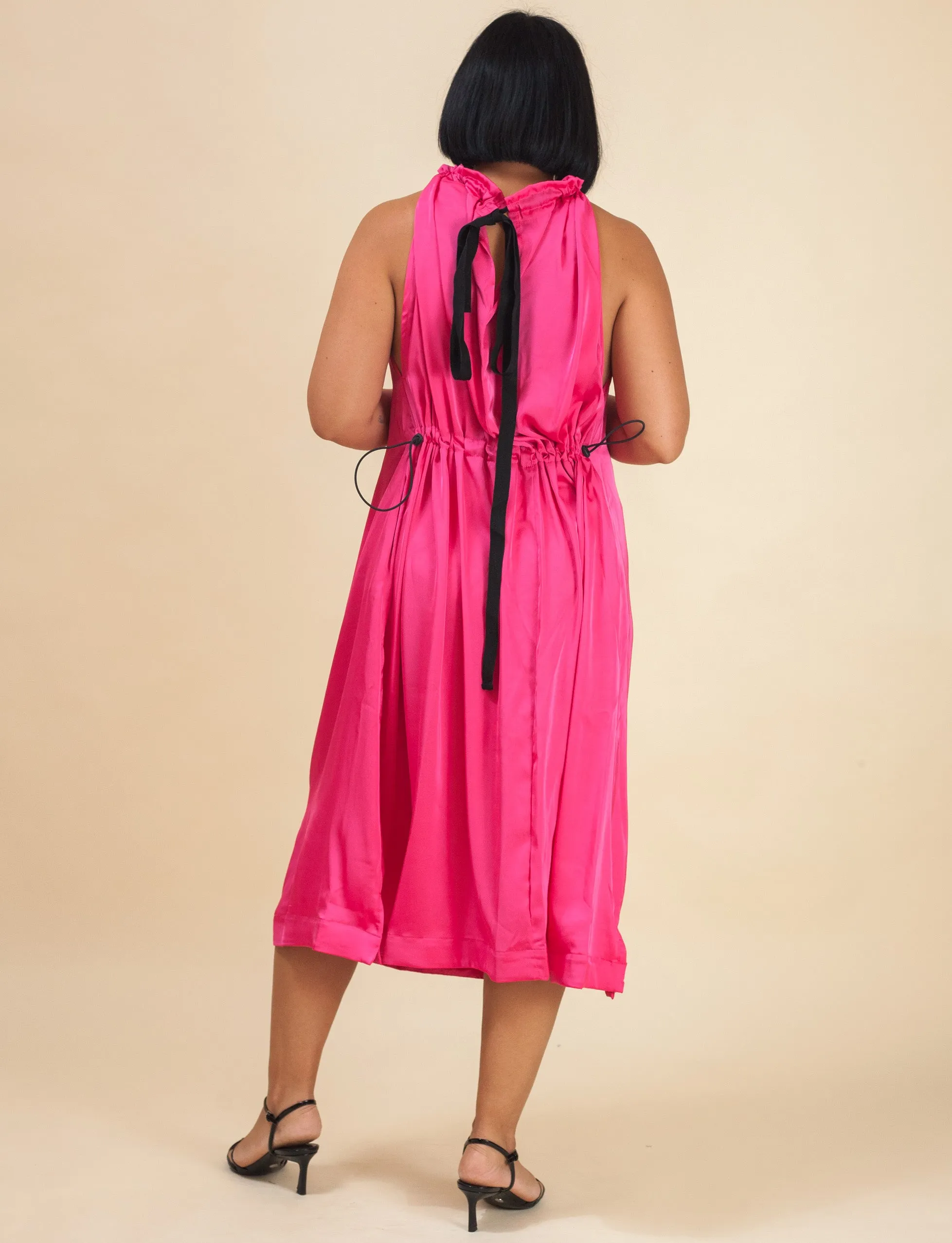Halter Dress Satin (Barbie Pink)