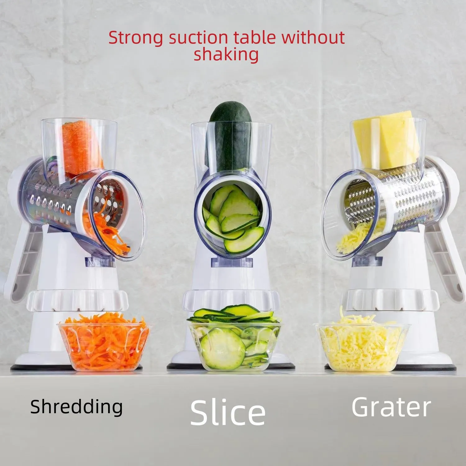 Hand-Cranked Vegetable Cutter and Slicer