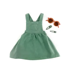 Hedge Green Corduroy Overall Dress
