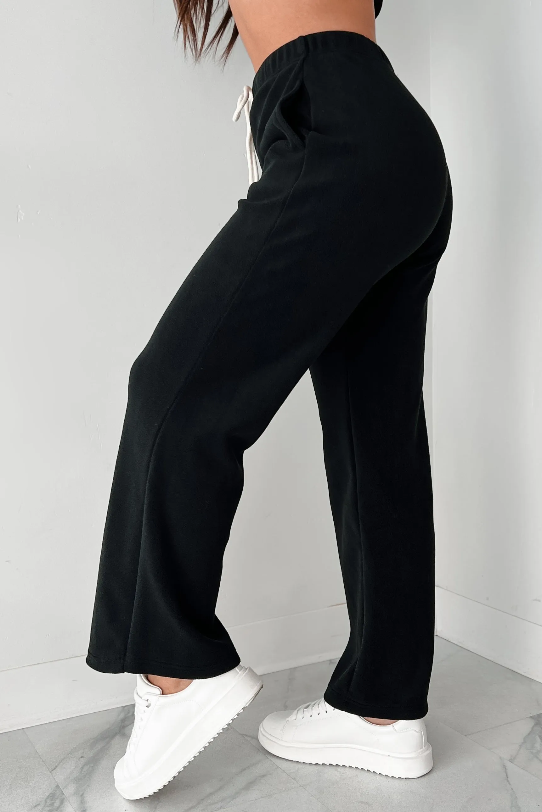 Hey Cutie Fleece Sweatpants (Black)