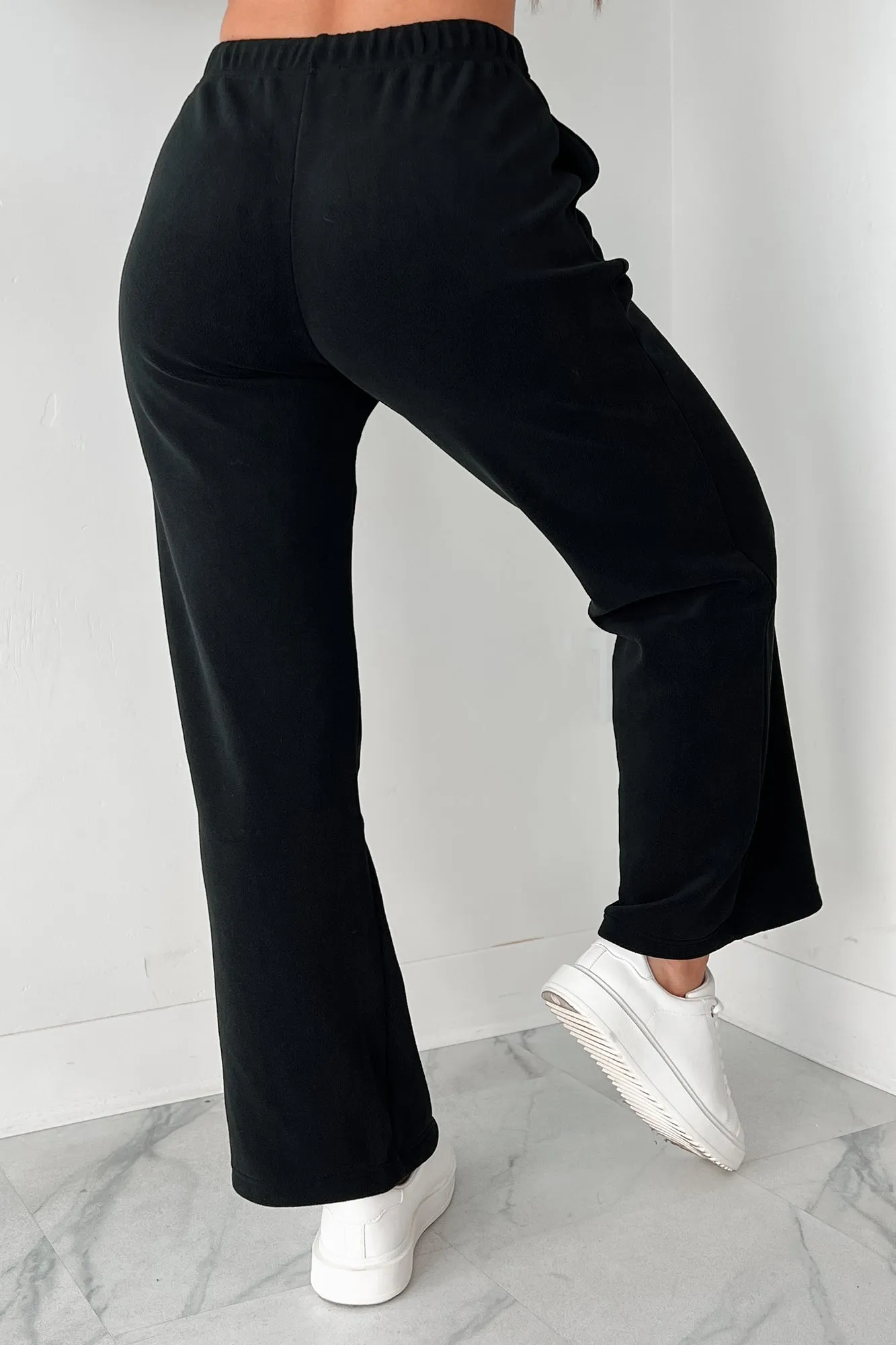 Hey Cutie Fleece Sweatpants (Black)