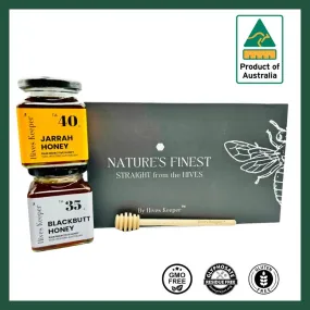 Hives Keeper Australian Honey Christmas Gift Set - Jarrah Active TA40  and Blackbutt Active TA35  (250g x 2)
