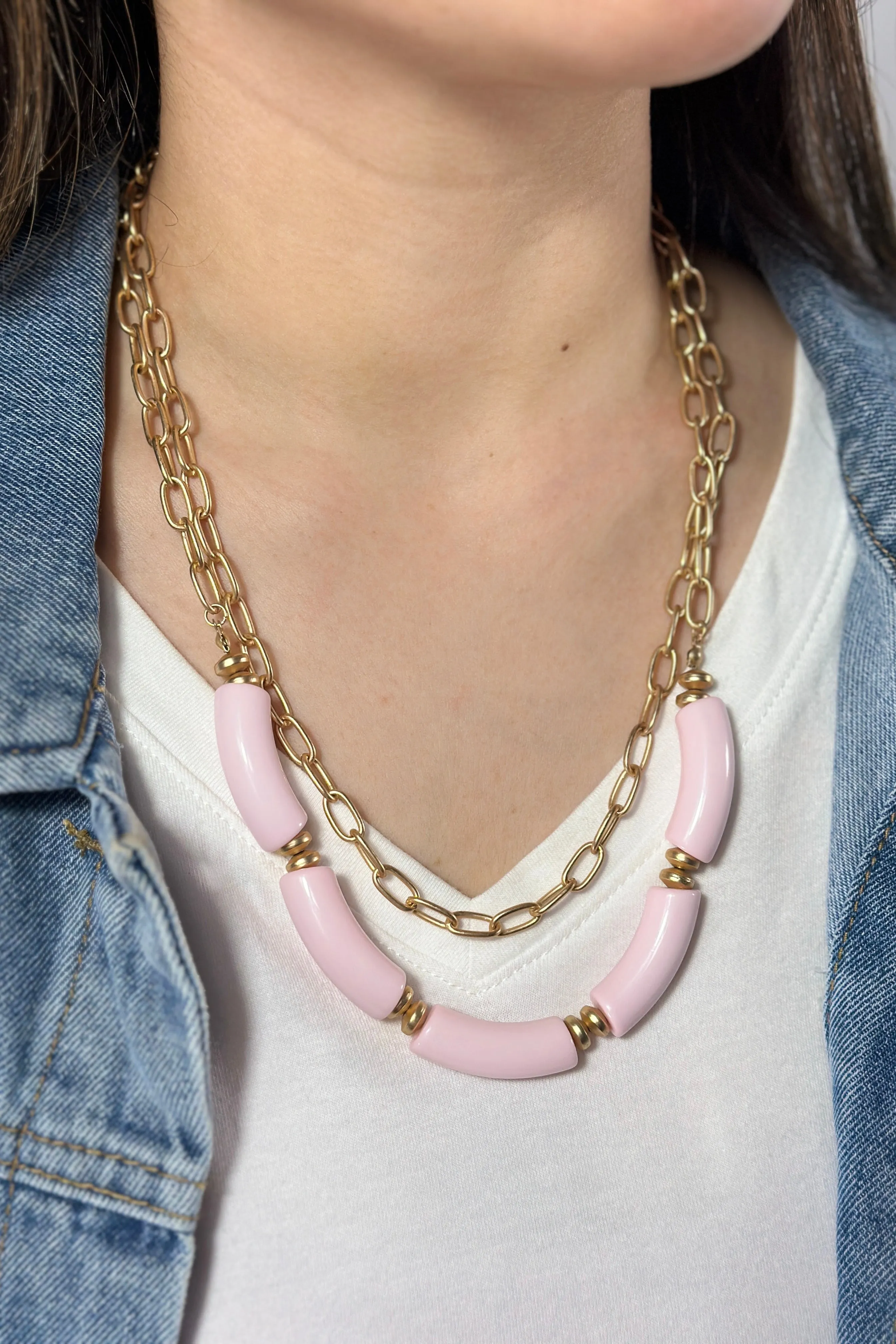 Holly Necklace - Light Pink