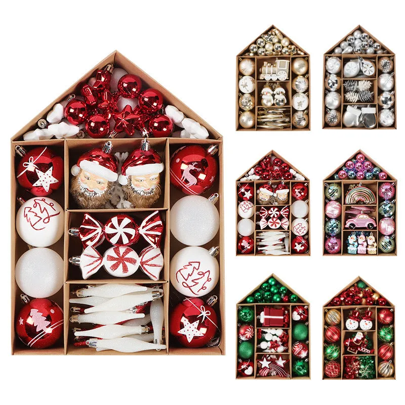 House-Shaped Kraft Paper Box Christmas Ball Gift Set