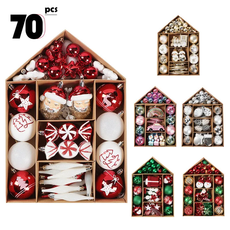 House-Shaped Kraft Paper Box Christmas Ball Gift Set