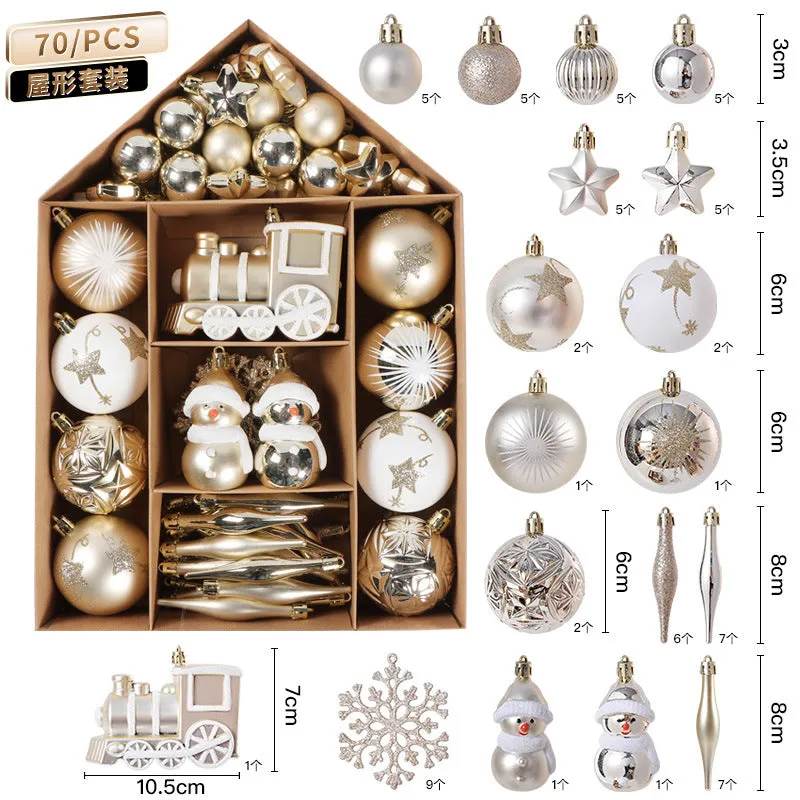 House-Shaped Kraft Paper Box Christmas Ball Gift Set