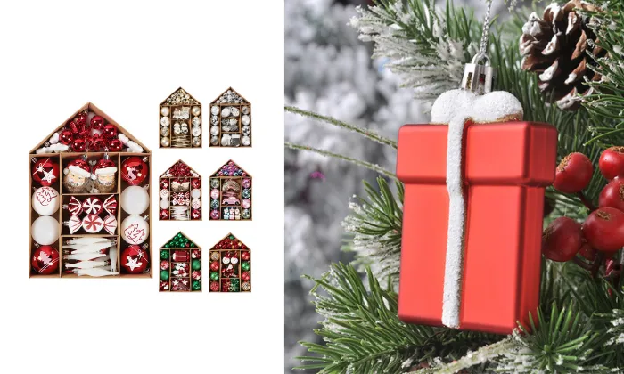 House-Shaped Kraft Paper Box Christmas Ball Gift Set