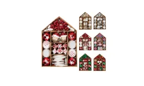 House-Shaped Kraft Paper Box Christmas Ball Gift Set