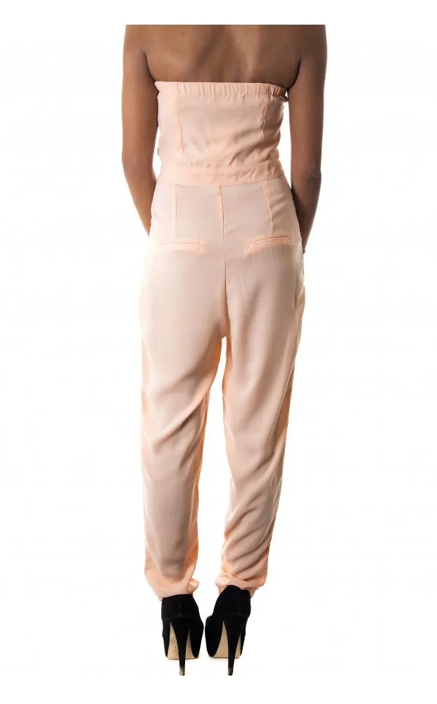 In To Deep Nude Chiffon Jumpsuit