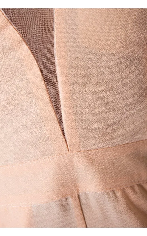 In To Deep Nude Chiffon Jumpsuit
