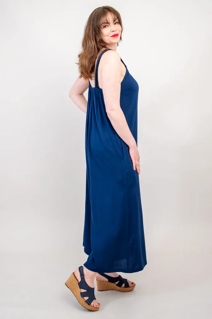 Joanna Jumpsuit, Indigo, Linen Bamboo
