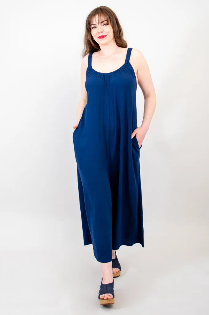 Joanna Jumpsuit, Indigo, Linen Bamboo