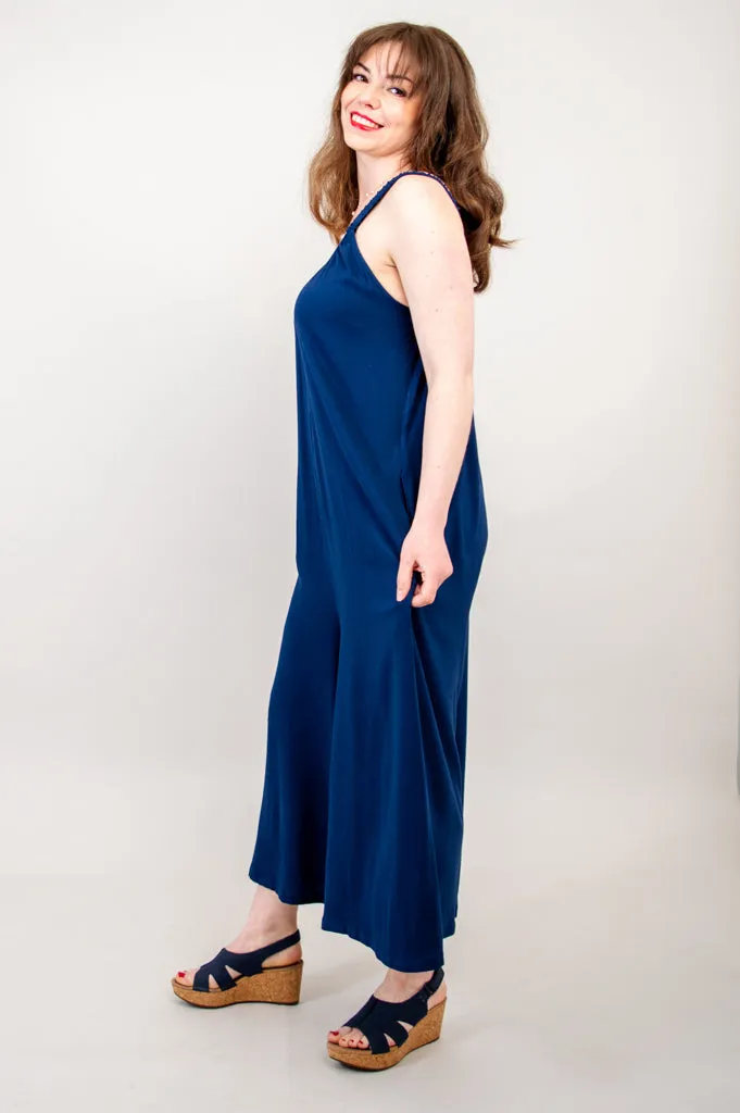 Joanna Jumpsuit, Indigo, Linen Bamboo