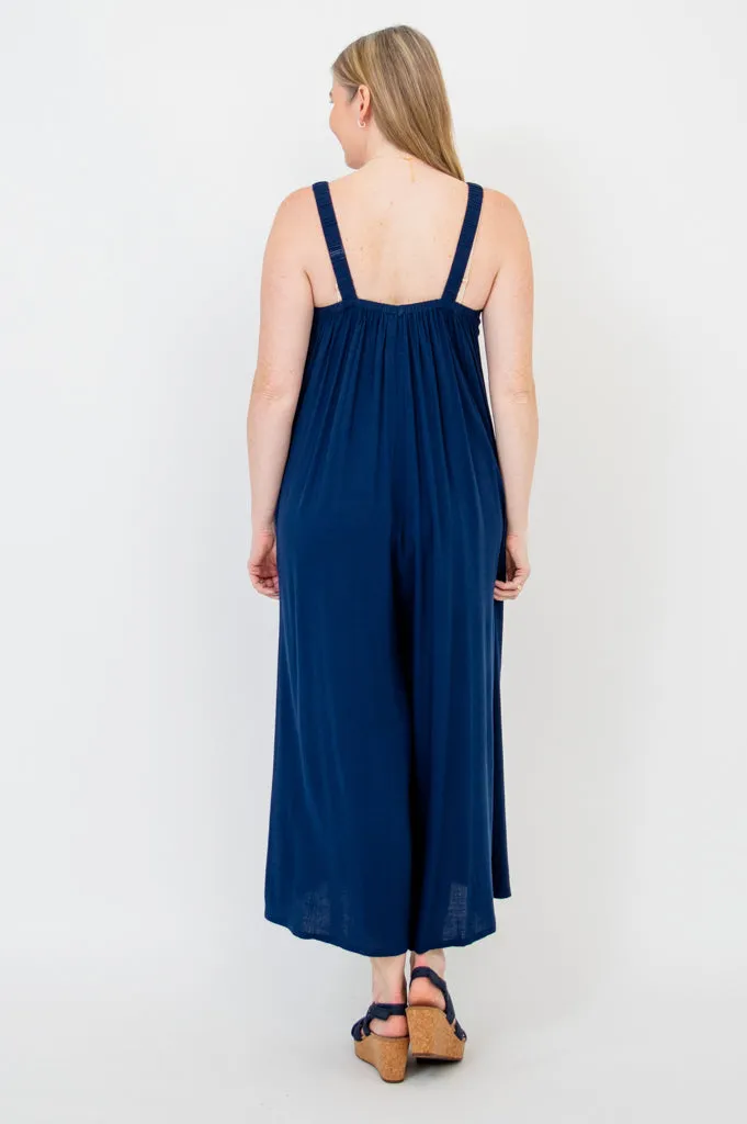 Joanna Jumpsuit, Indigo, Linen Bamboo