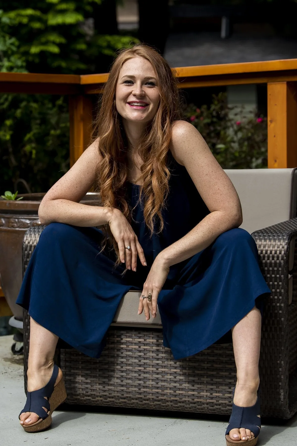 Joanna Jumpsuit, Indigo, Linen Bamboo