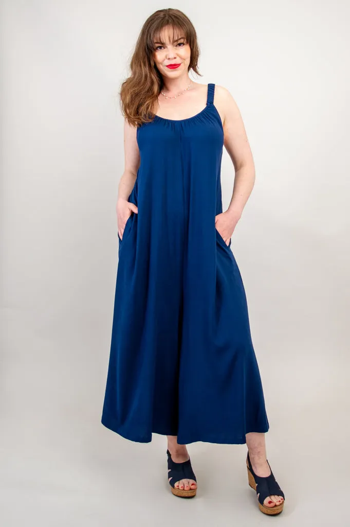 Joanna Jumpsuit, Indigo, Linen Bamboo