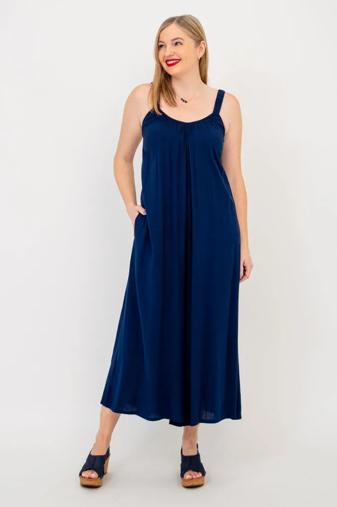 Joanna Jumpsuit, Indigo, Linen Bamboo
