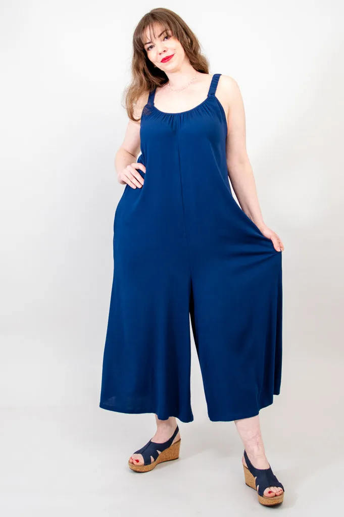 Joanna Jumpsuit, Indigo, Linen Bamboo