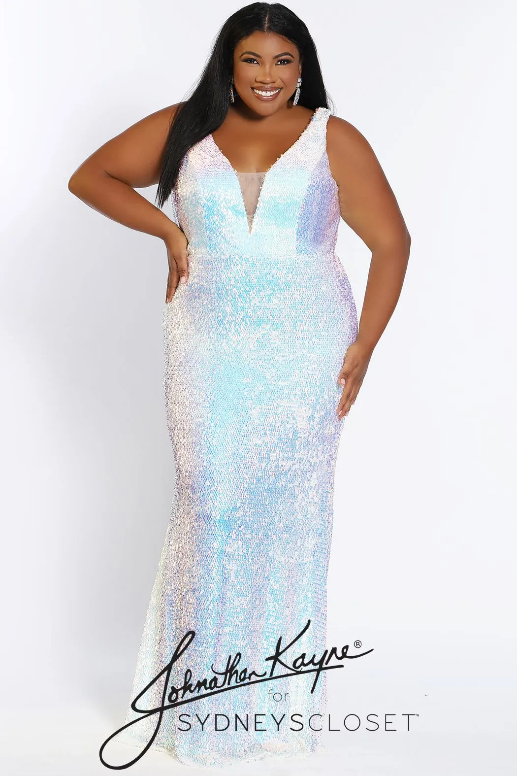 Johnathan Kayne Sydney's Closet JK2109 Lilac Prom Dress Size 20 sequin cape plus sized