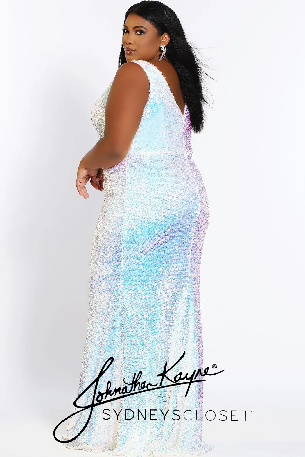Johnathan Kayne Sydney's Closet JK2109 Lilac Prom Dress Size 20 sequin cape plus sized