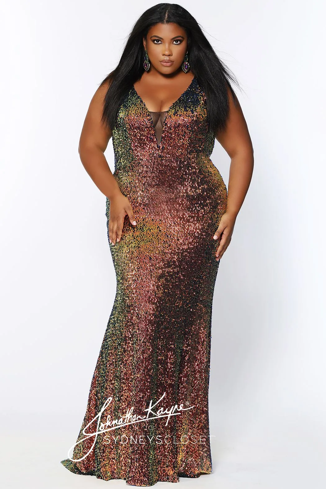 Johnathan Kayne Sydney's Closet JK2109 Lilac Prom Dress Size 20 sequin cape plus sized