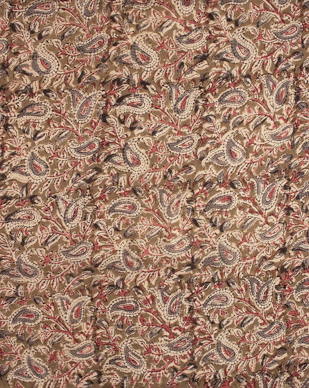 Kalamkari Hand Block Dobby Rayon Fabric
