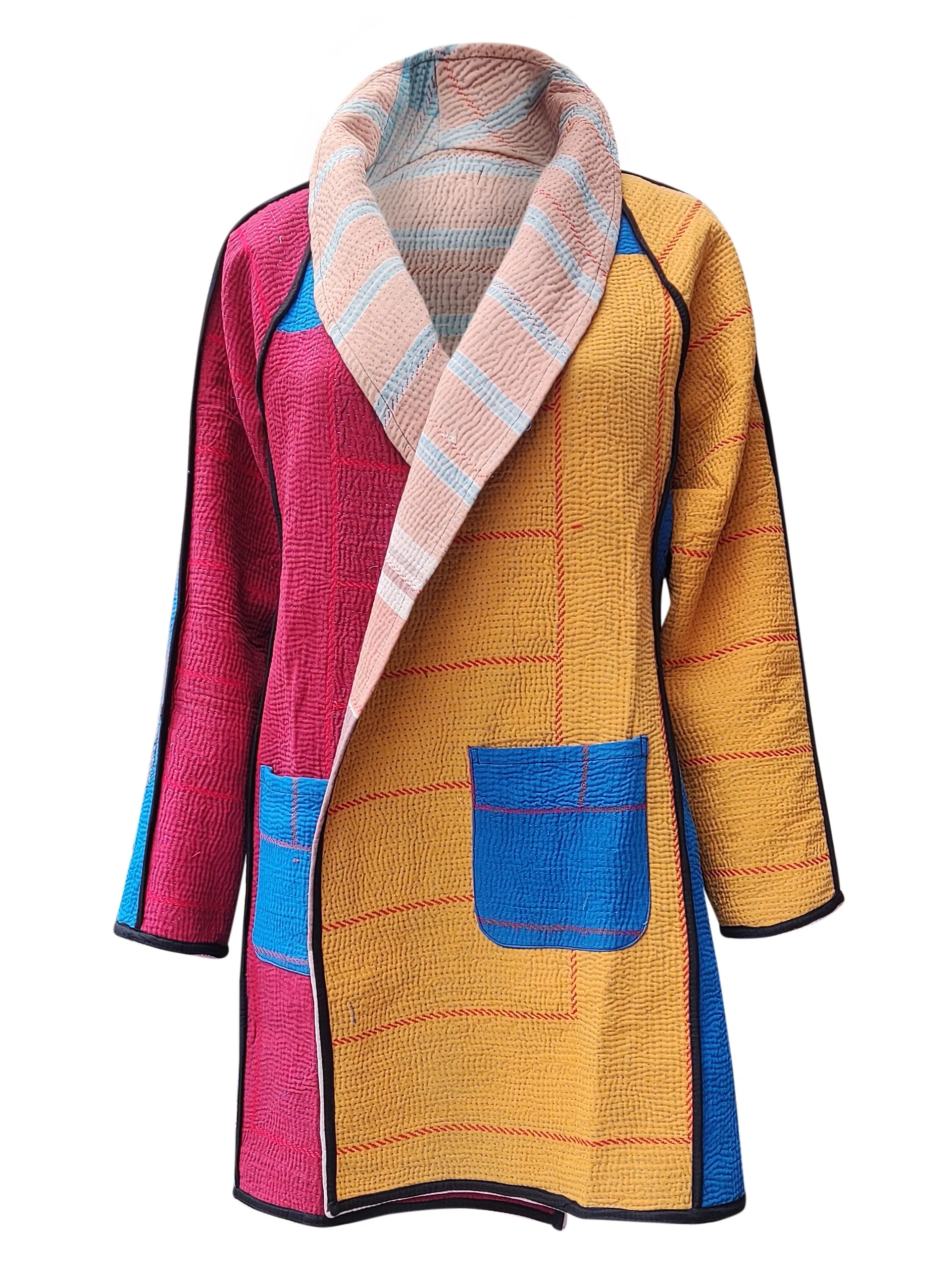 kantha vintage coat short surprise me