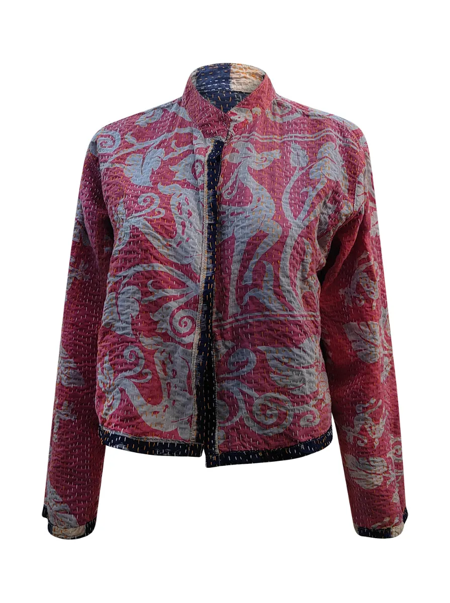 kantha vintage crop jacket roshi