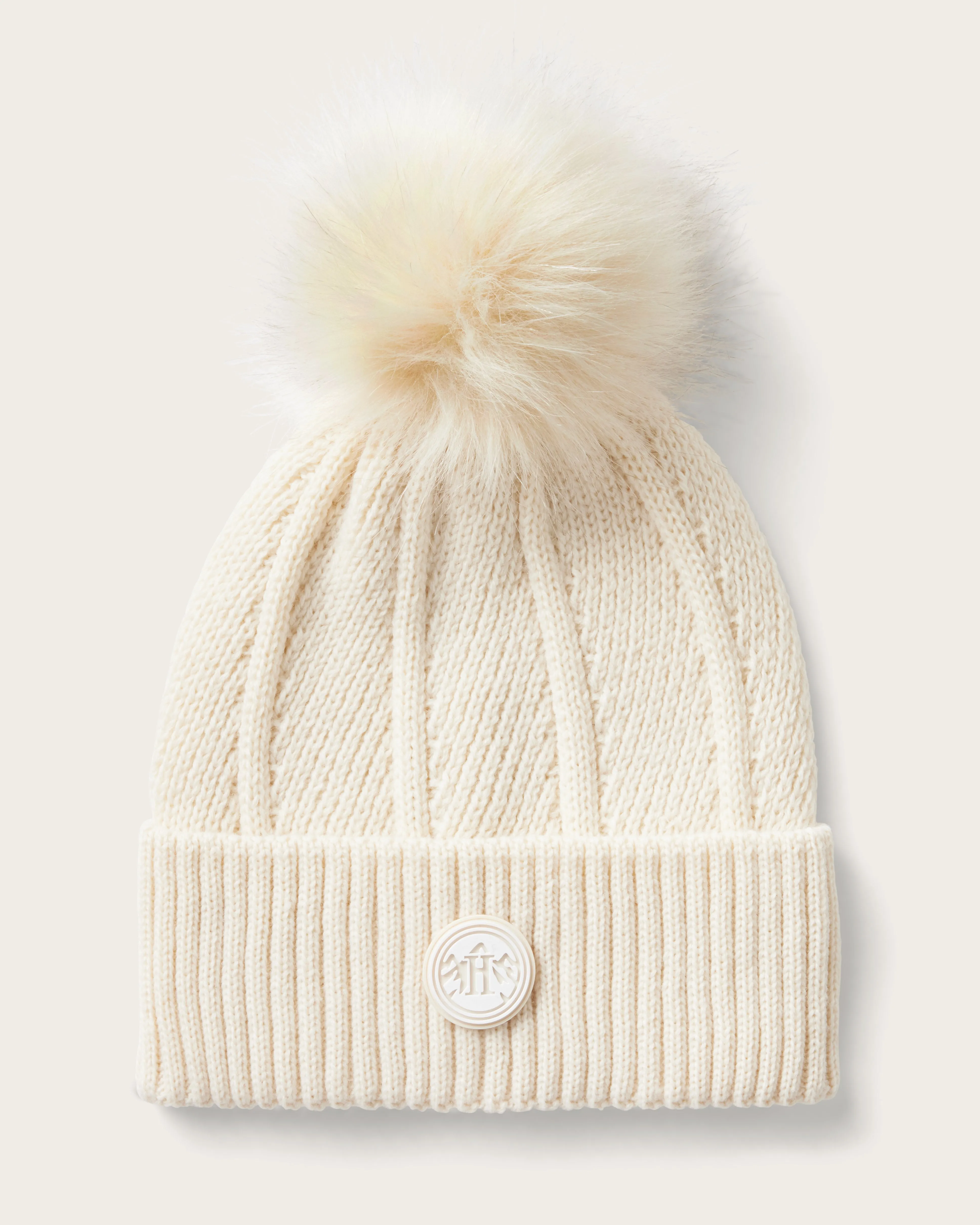 Kids Willow Pom Beanie in Chalk