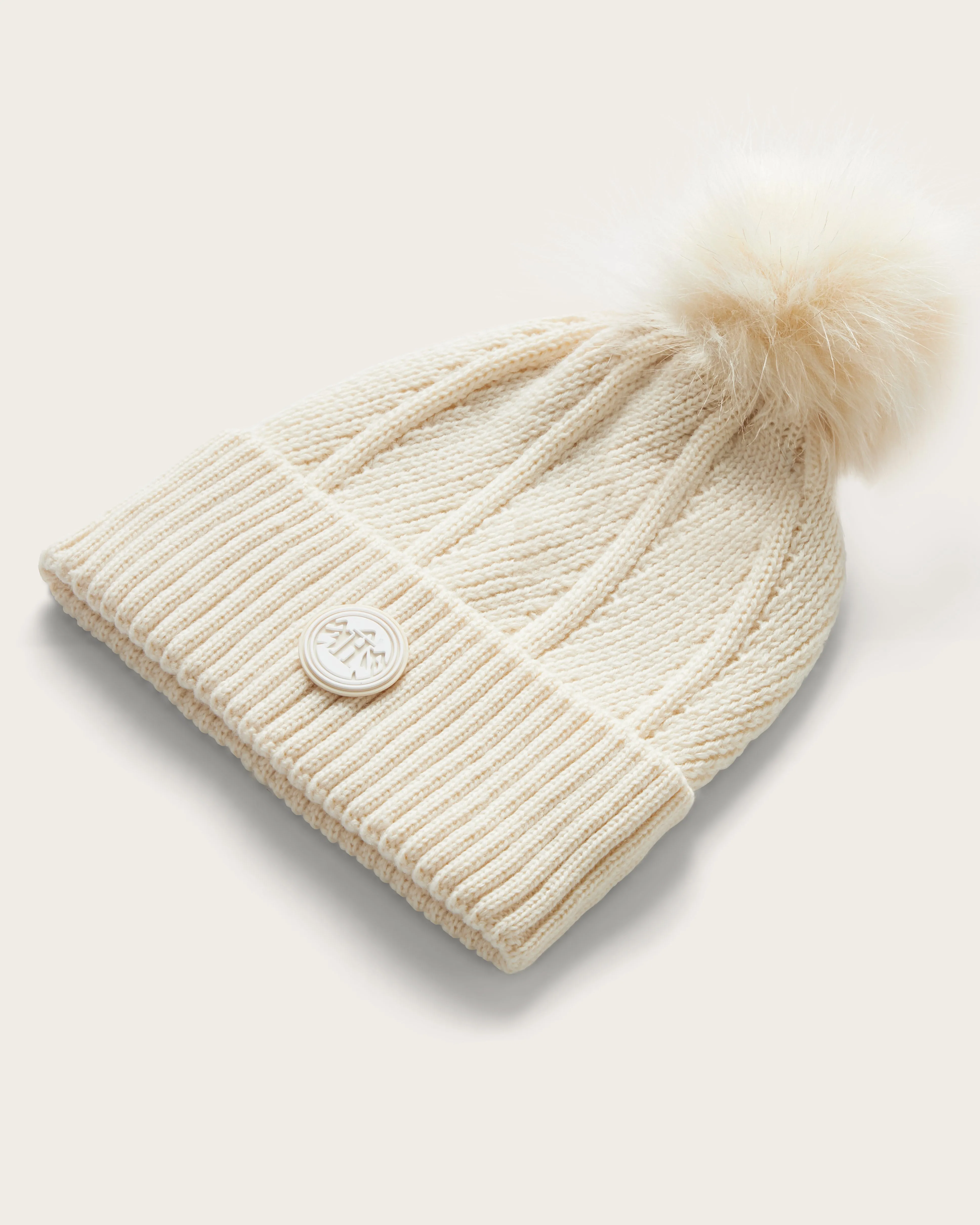 Kids Willow Pom Beanie in Chalk