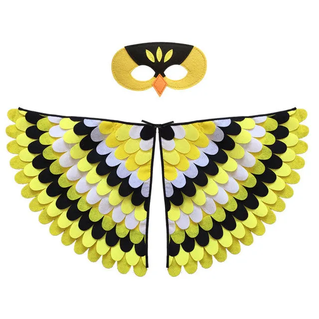 Large Felt Bird Wings and Masks Book Week Costumes Dress Up