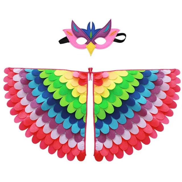 Large Felt Bird Wings and Masks Book Week Costumes Dress Up