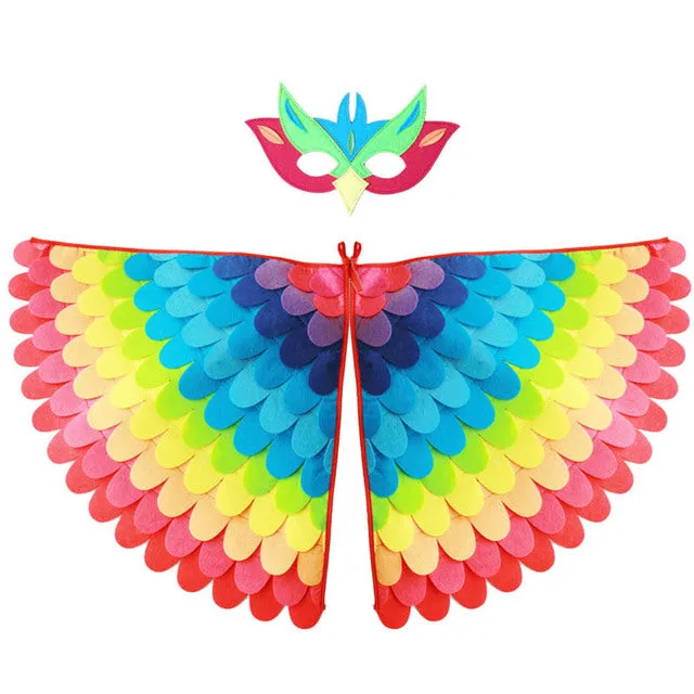 Large Felt Bird Wings and Masks Book Week Costumes Dress Up