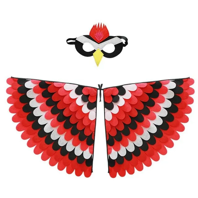Large Felt Bird Wings and Masks Book Week Costumes Dress Up
