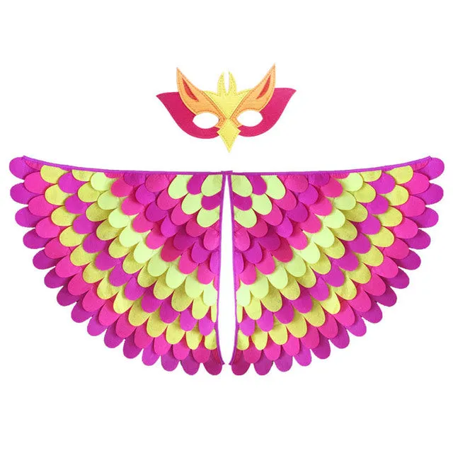 Large Felt Bird Wings and Masks Book Week Costumes Dress Up