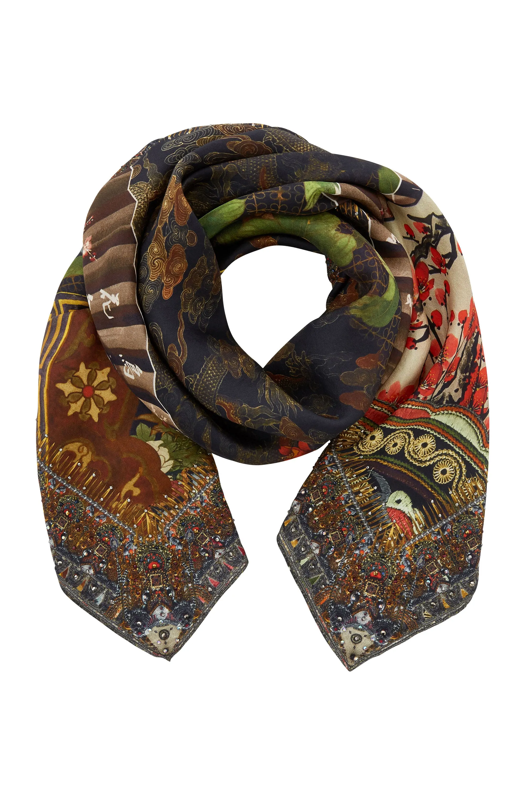 LARGE SQUARE SCARF GATHERING DUSK