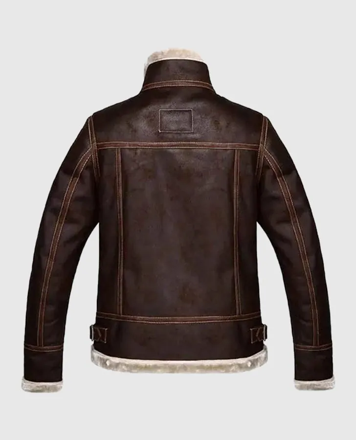 Leon Kennedy Resident Evil 4 Shearling Leather Jacket