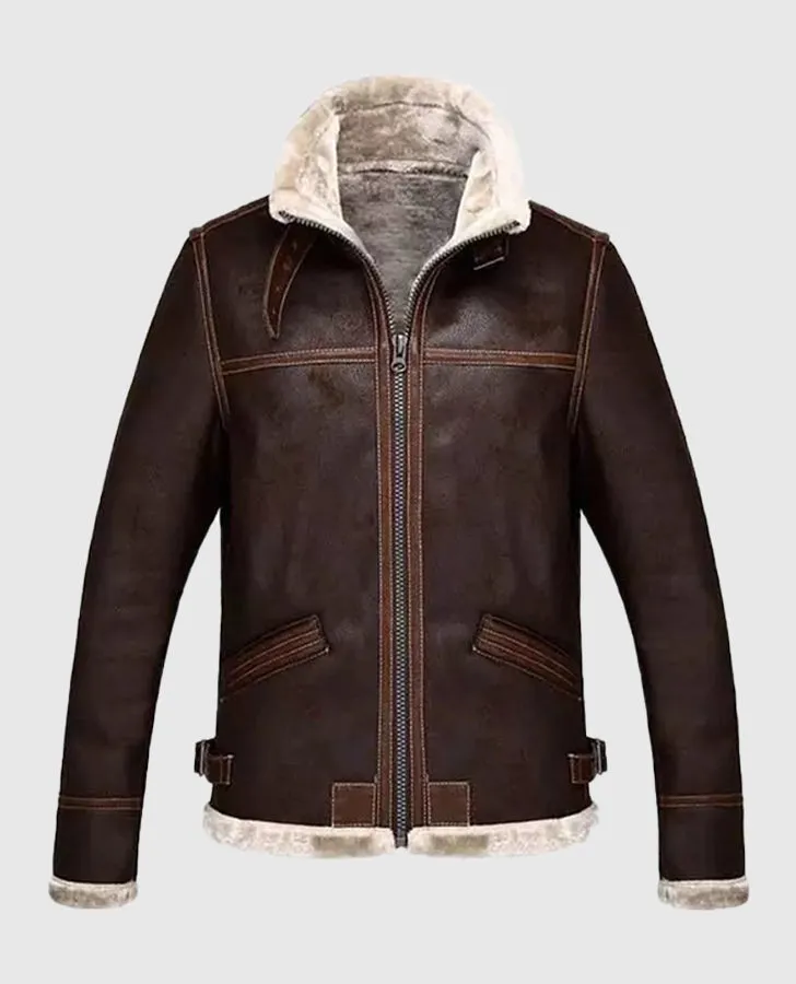 Leon Kennedy Resident Evil 4 Shearling Leather Jacket
