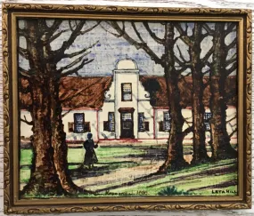 Leta Hill - Le Hi Pottery (South African) Ceramic Tile - hand painted cape dutch Decoration Kroonendahl 1800 - Studio Art Pottery