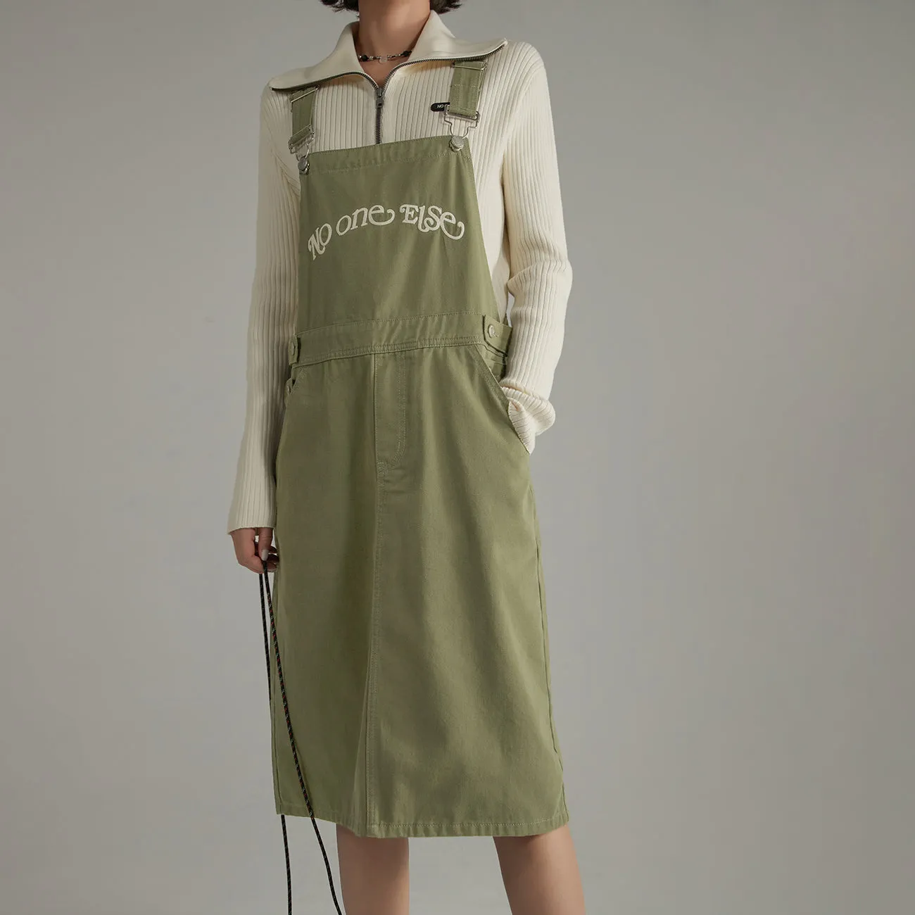 Logo Pocket Overall Dress